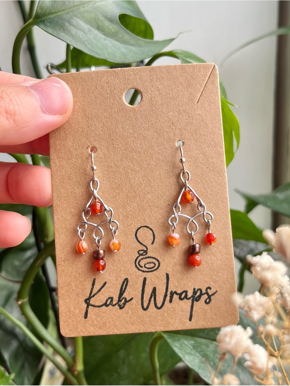 Handcrafted Carnelian Chandelier Gemstone Dangle Earrings